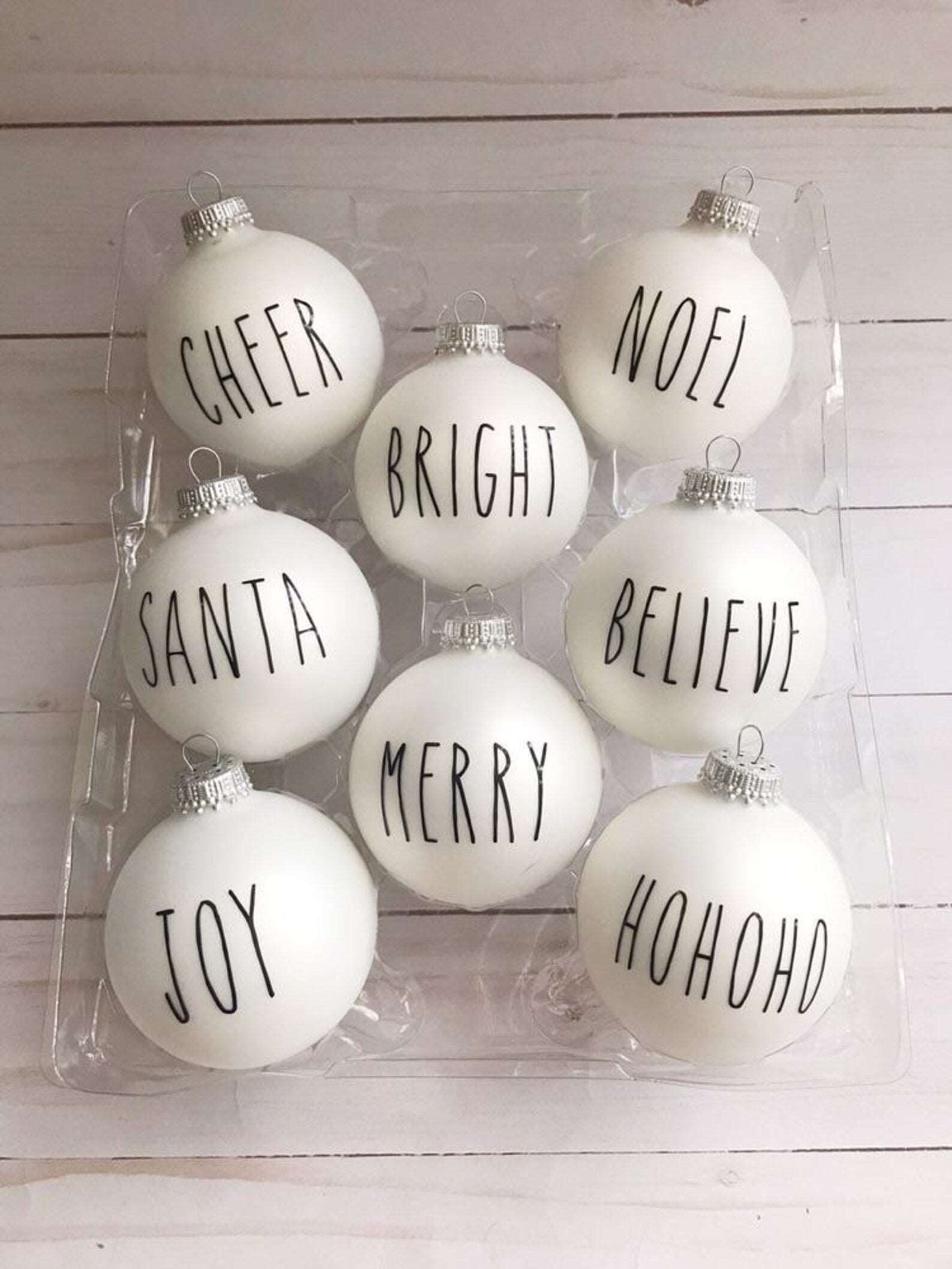 Farmhouse inspired Word Ornaments