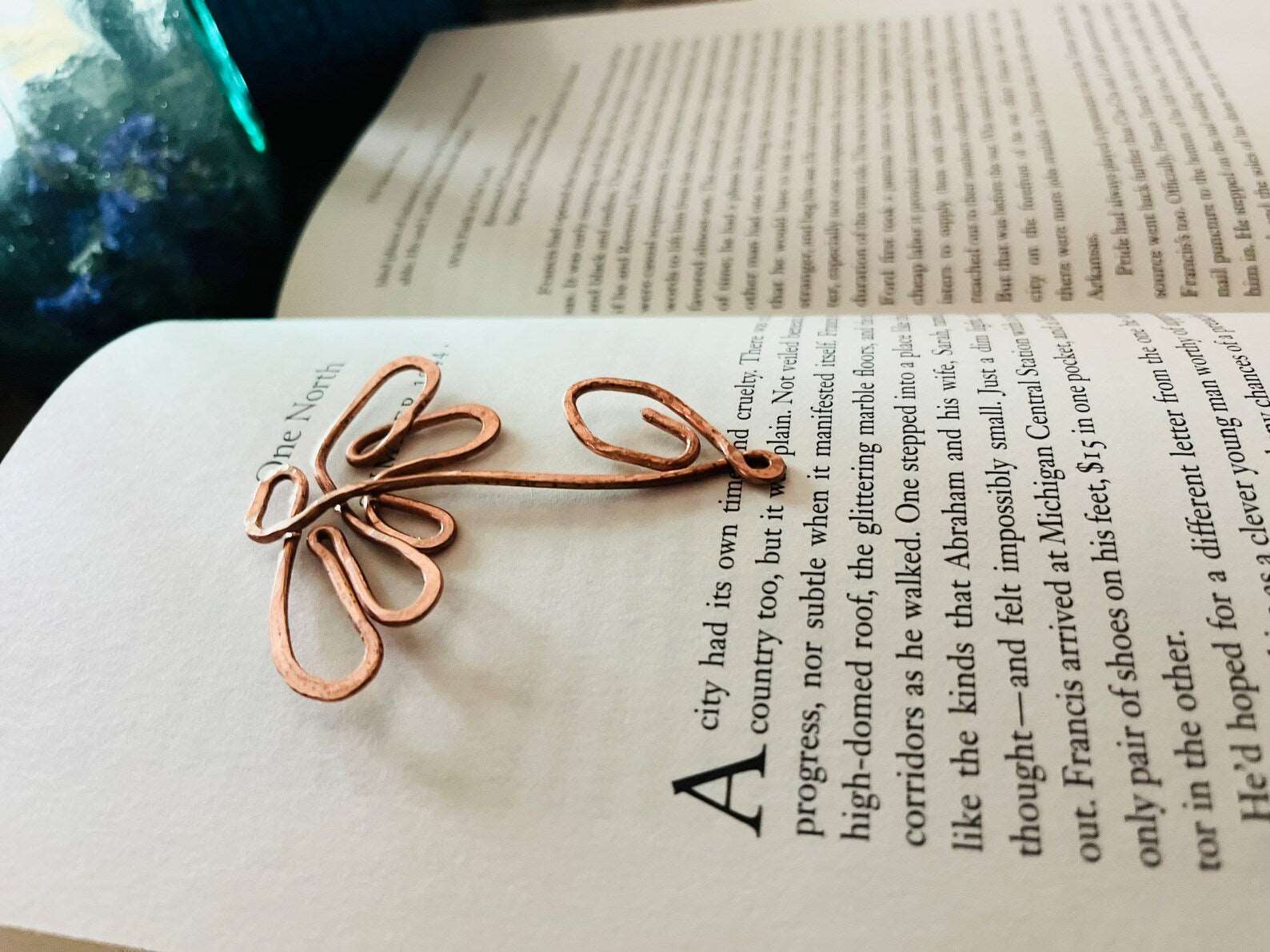 Flower Bookmark | Handmade Salvaged Copper