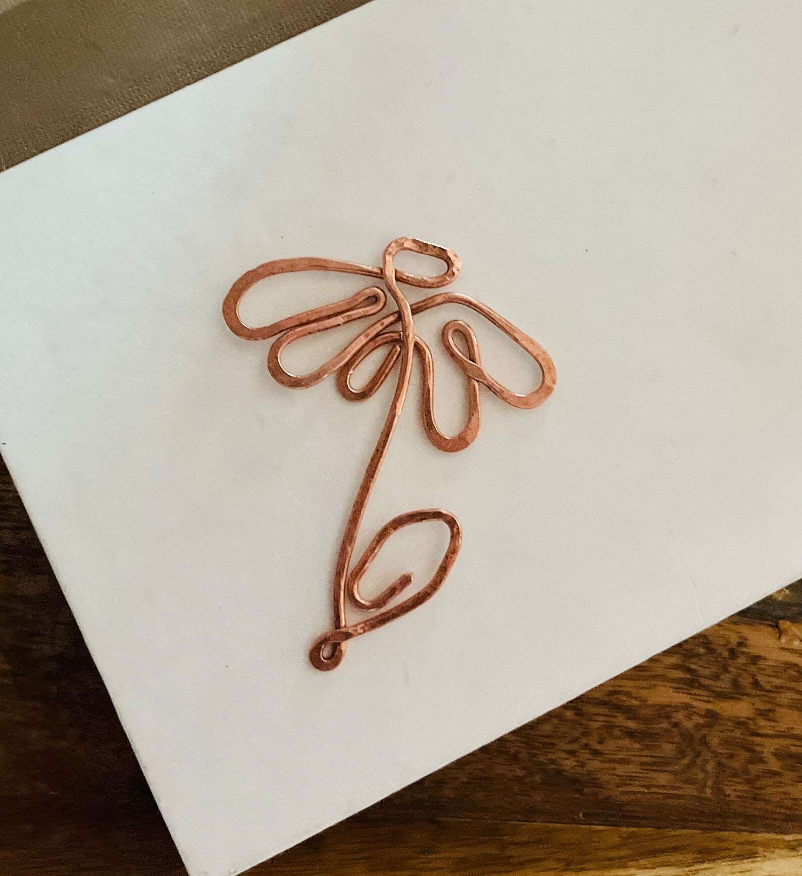 Flower Bookmark | Handmade Salvaged Copper