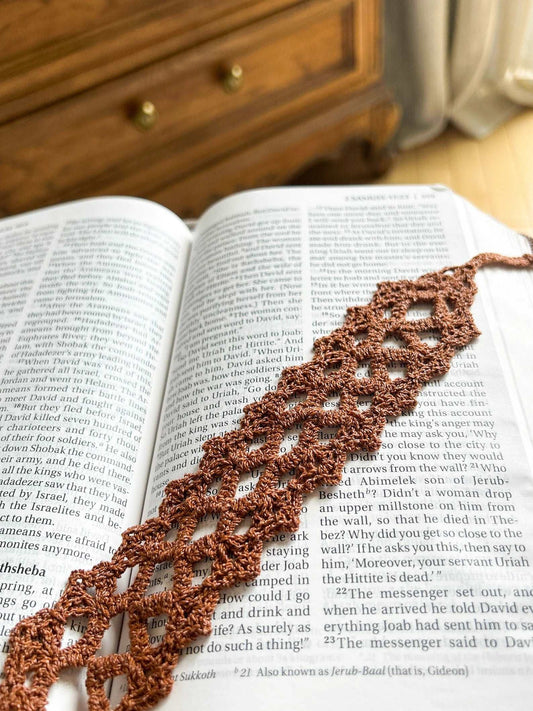 Crochet Bookmark, brown