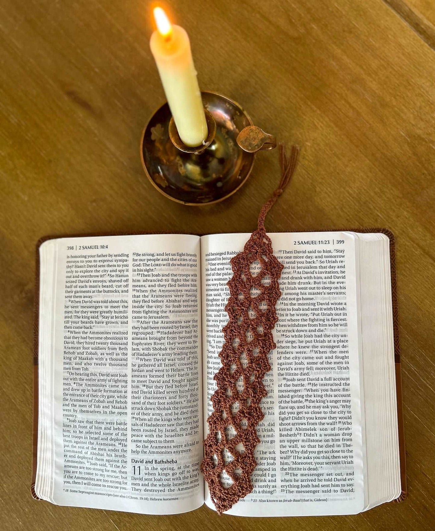 Crochet Bookmark, brown