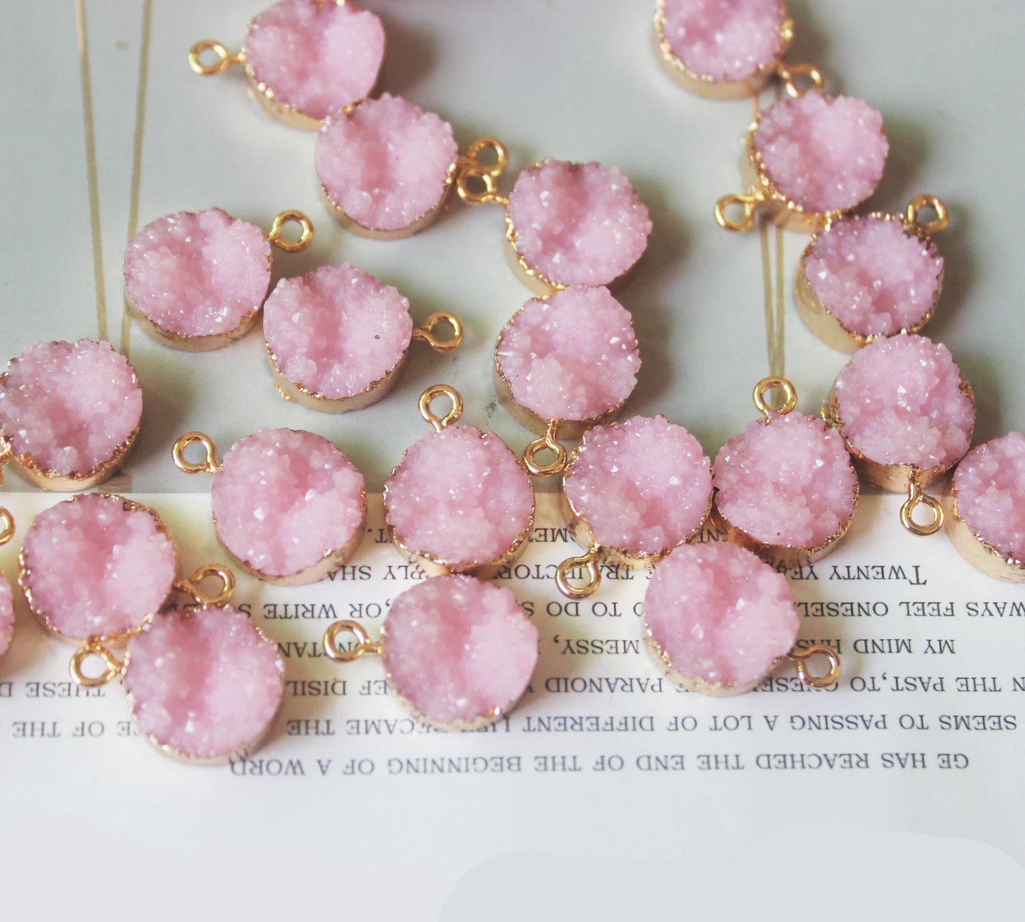 Sunset Blush Pink druzy earrings