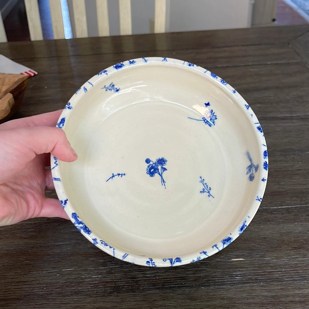 Blue Wild Flower Pasta Bowl, 1 bowl