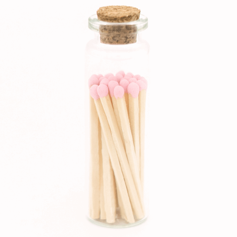 1.85 Lilac Pink Decorative Matches In Jar with striker