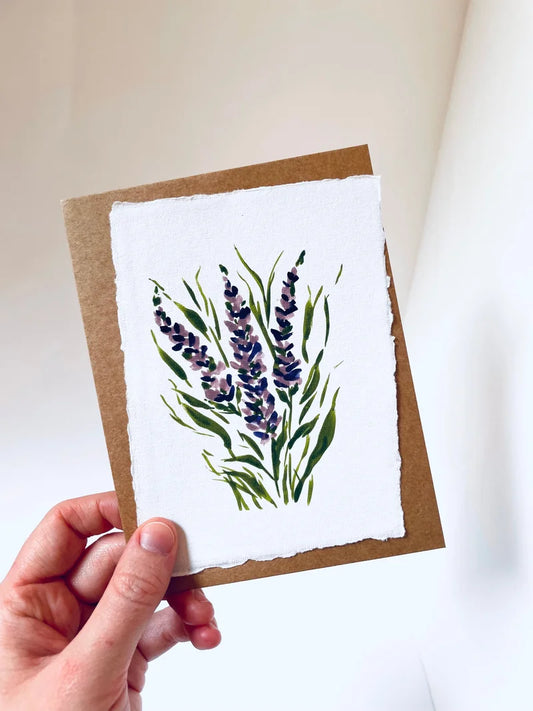 Lavender Card Printed on Cotton Paper