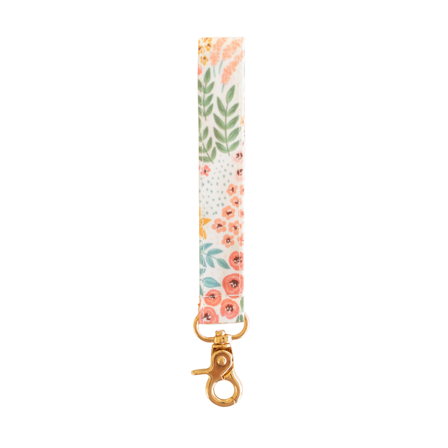 White Floral Wristlet Keychain