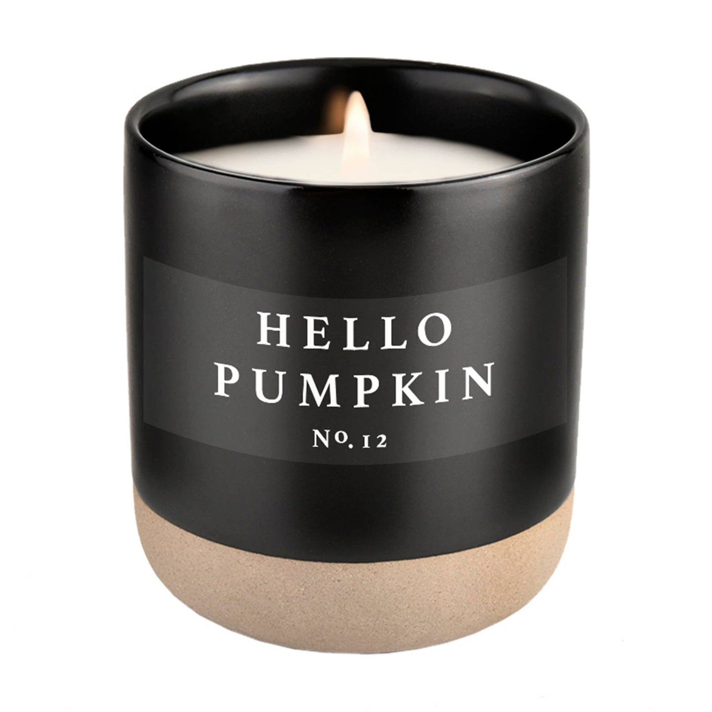 Hello Pumpkin Soy Candle - Black Stoneware Jar - 12 oz