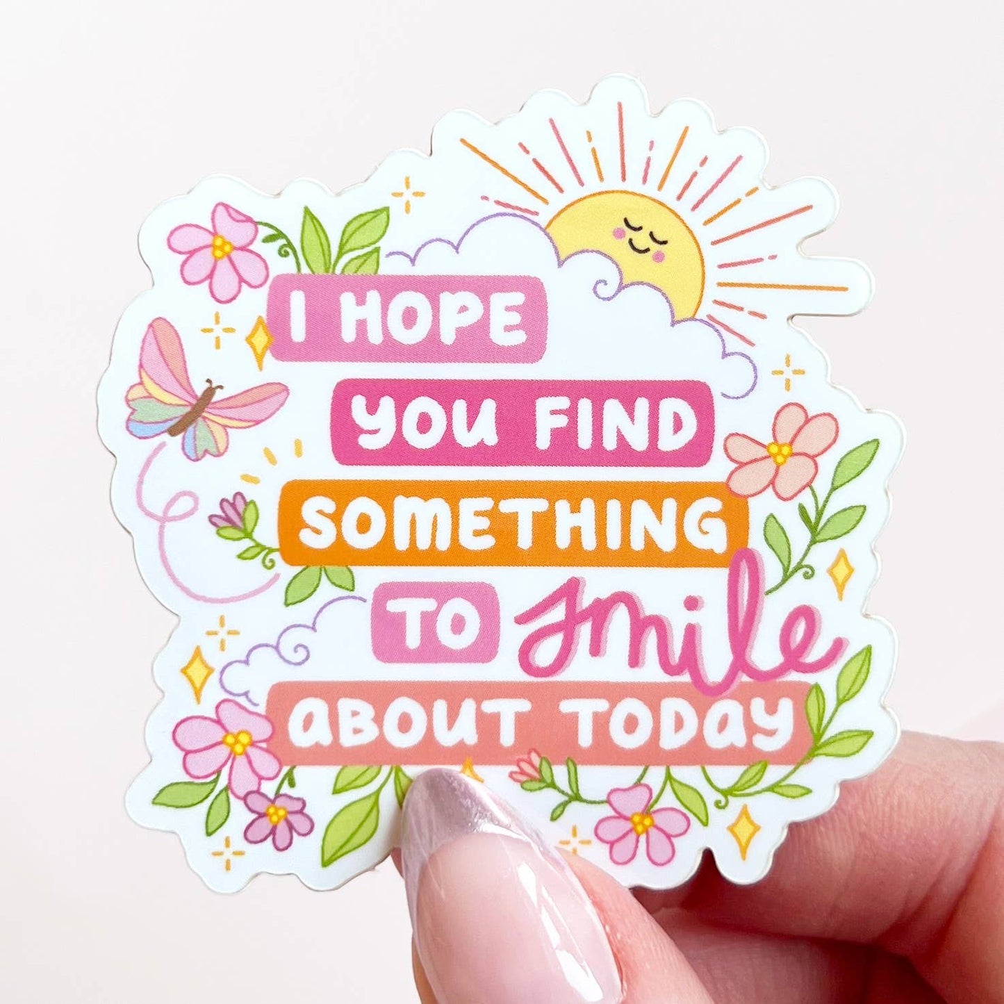 Something To Smile About Cute Happy Quote Waterproof Sticker