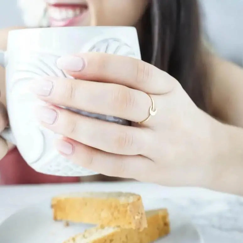 Crescent Moon Ring, gold filled, smooth