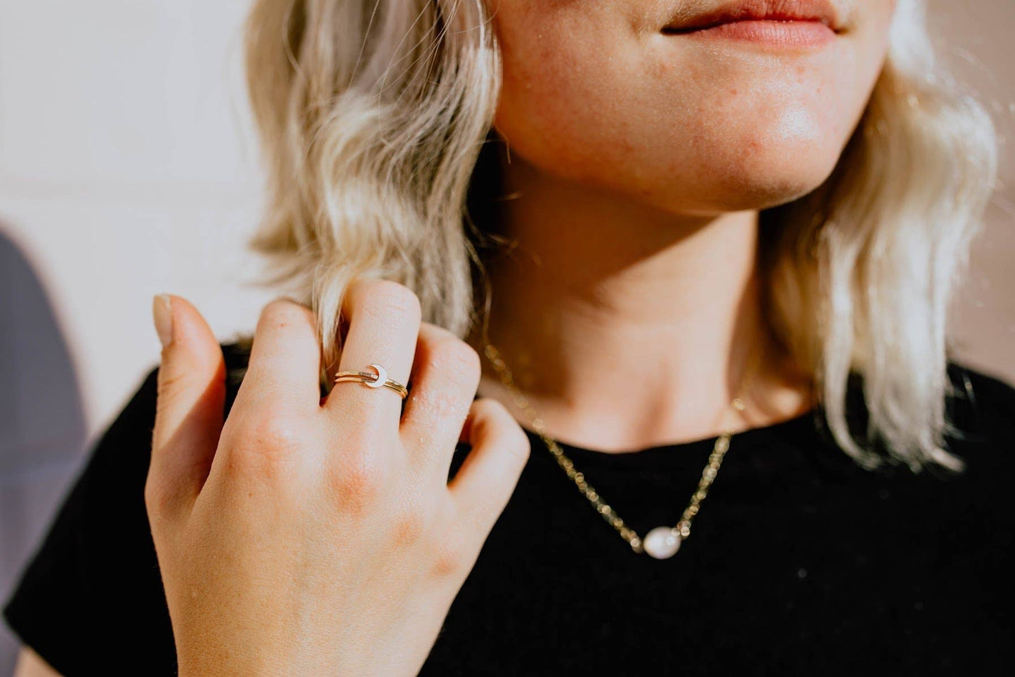 Crescent Moon Ring, gold filled, smooth