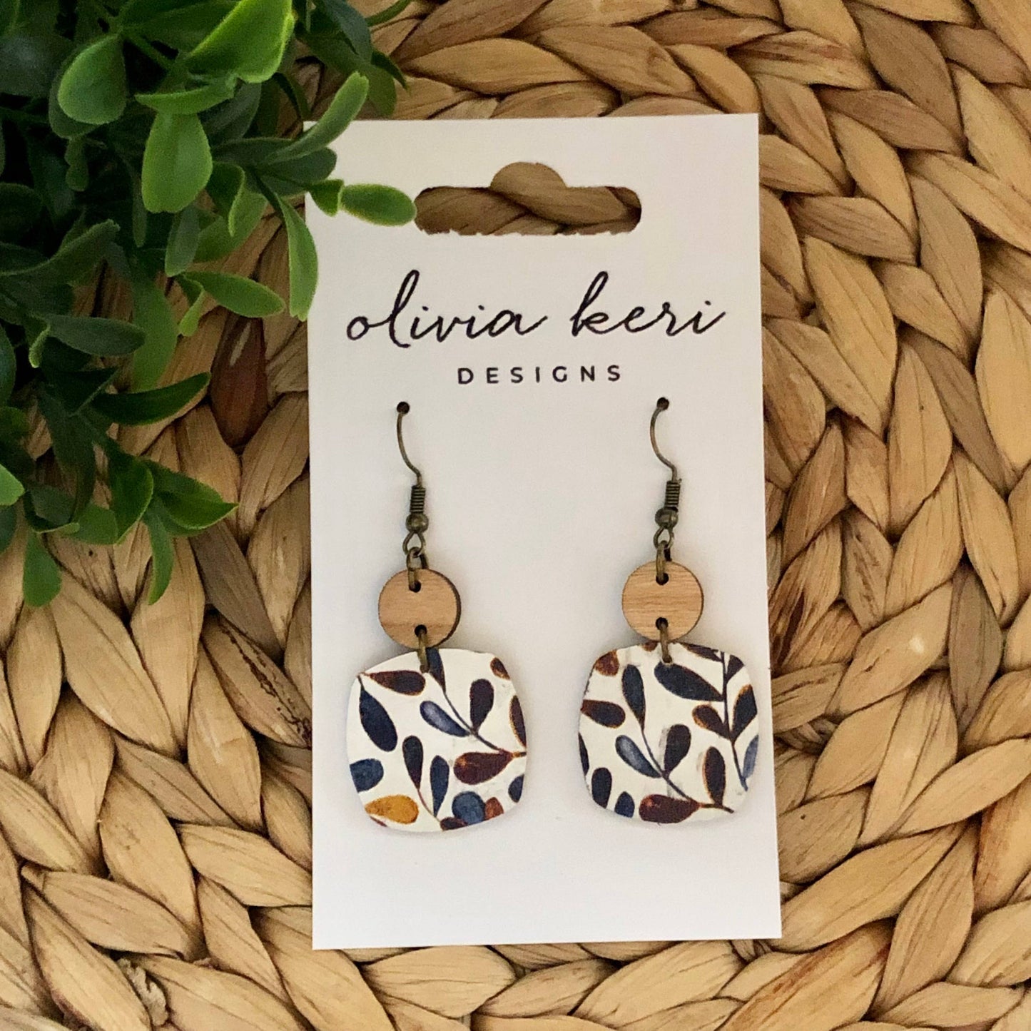 Nora Earrings- Watercolor Branches