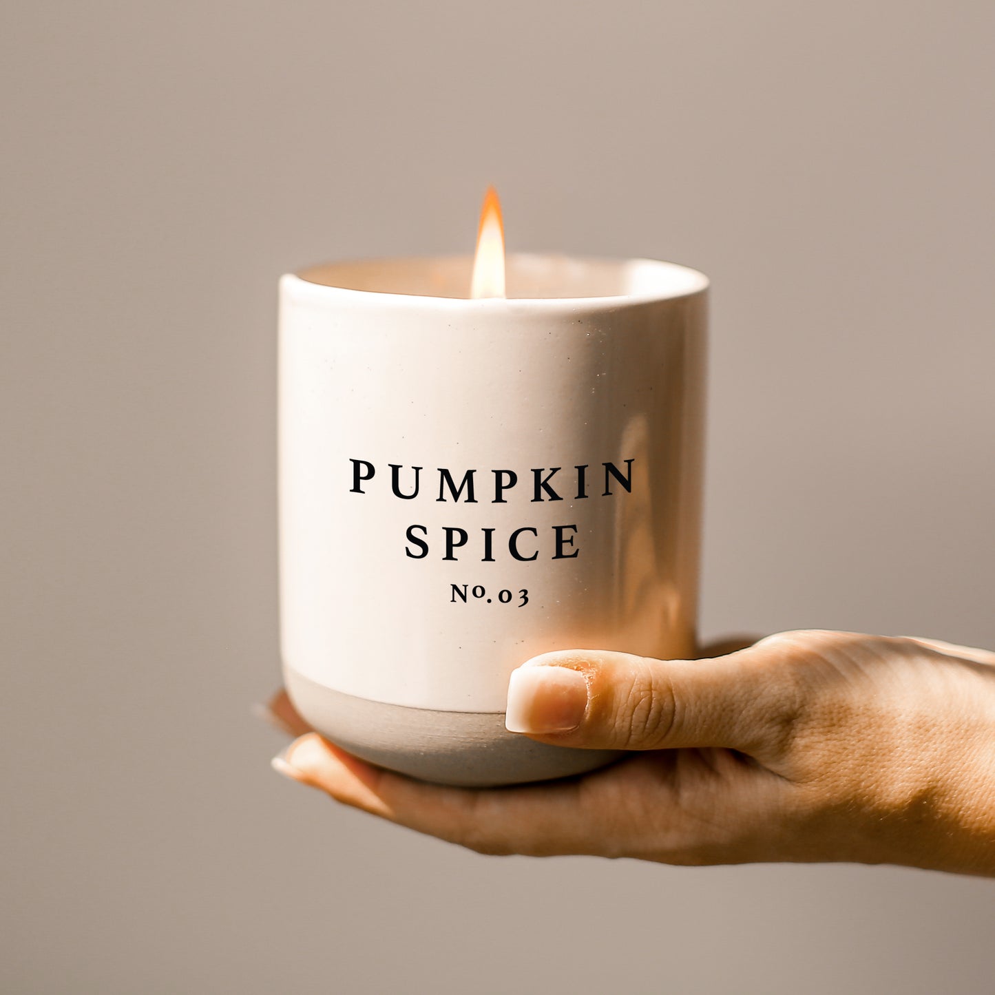 Pumpkin Spice Soy Candle - Cream Stoneware Jar - 12 oz