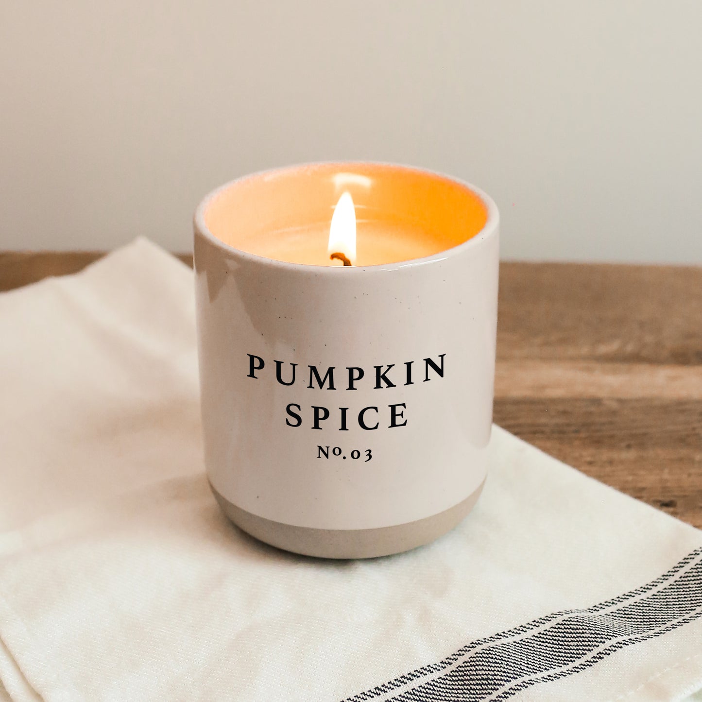 Pumpkin Spice Soy Candle - Cream Stoneware Jar - 12 oz