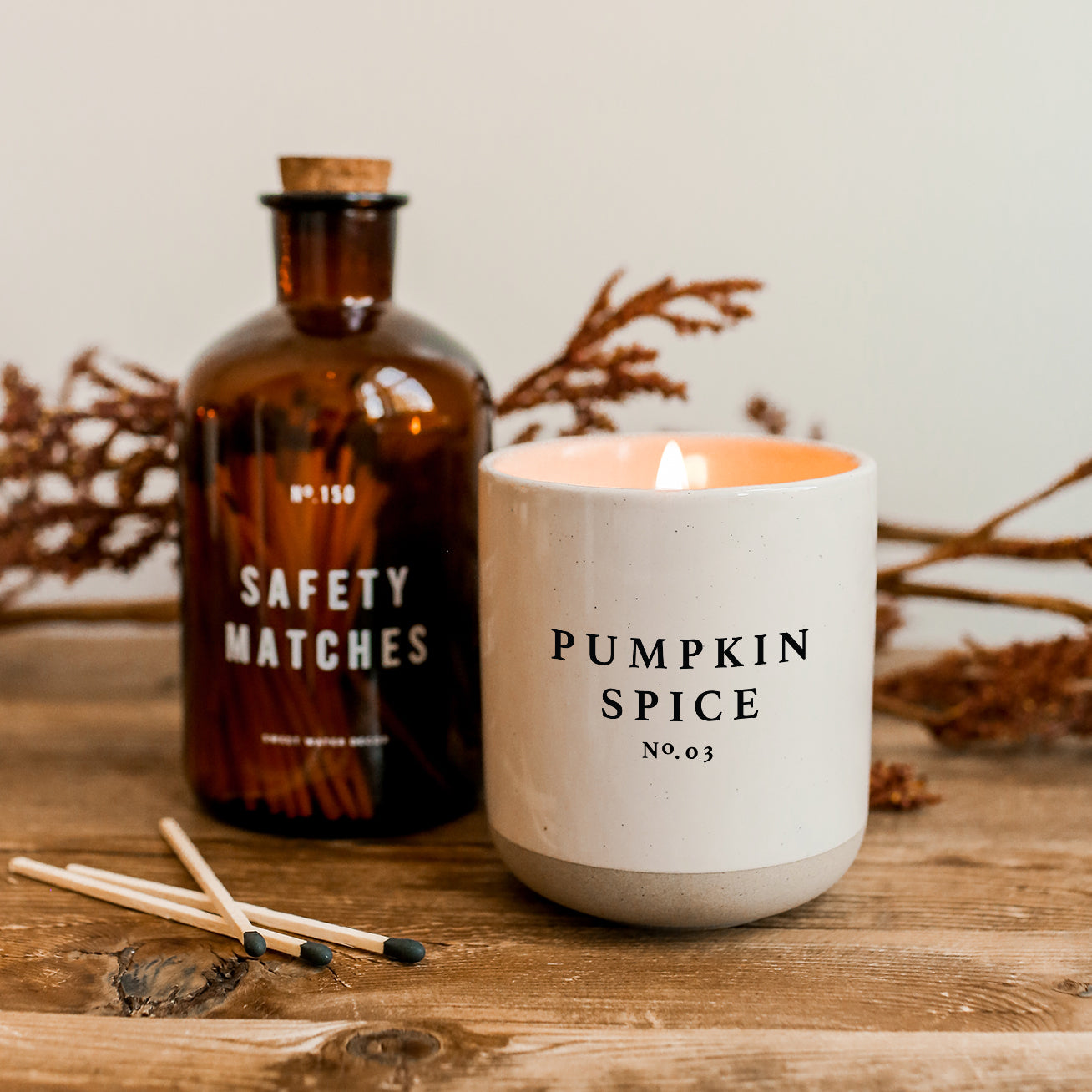 Pumpkin Spice Soy Candle - Cream Stoneware Jar - 12 oz