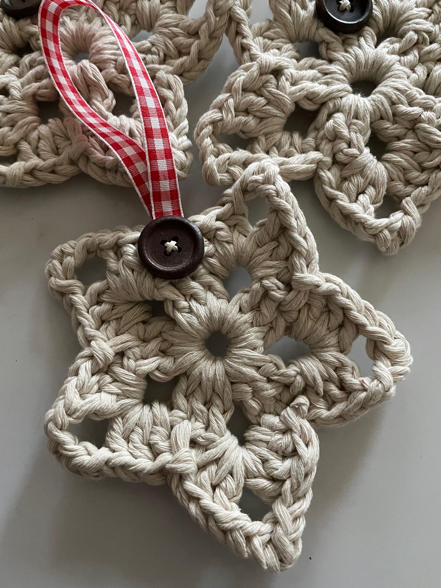 Set of 1, Crochet Star ornament