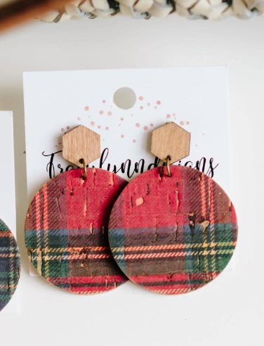 Round Plaid Earrings