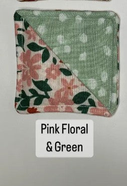 Corner Bookmark // Handmade Sewn Bookmark- pink floral green