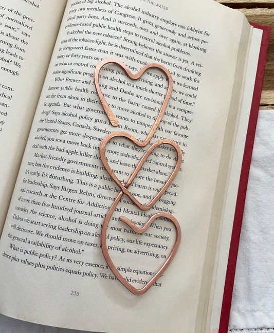 Infinity Love Heart Bookmark | Handmade Copper Wire Line Art