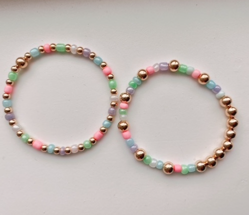 UNICORN GOLD SET  of 2 BEADED BRACELET