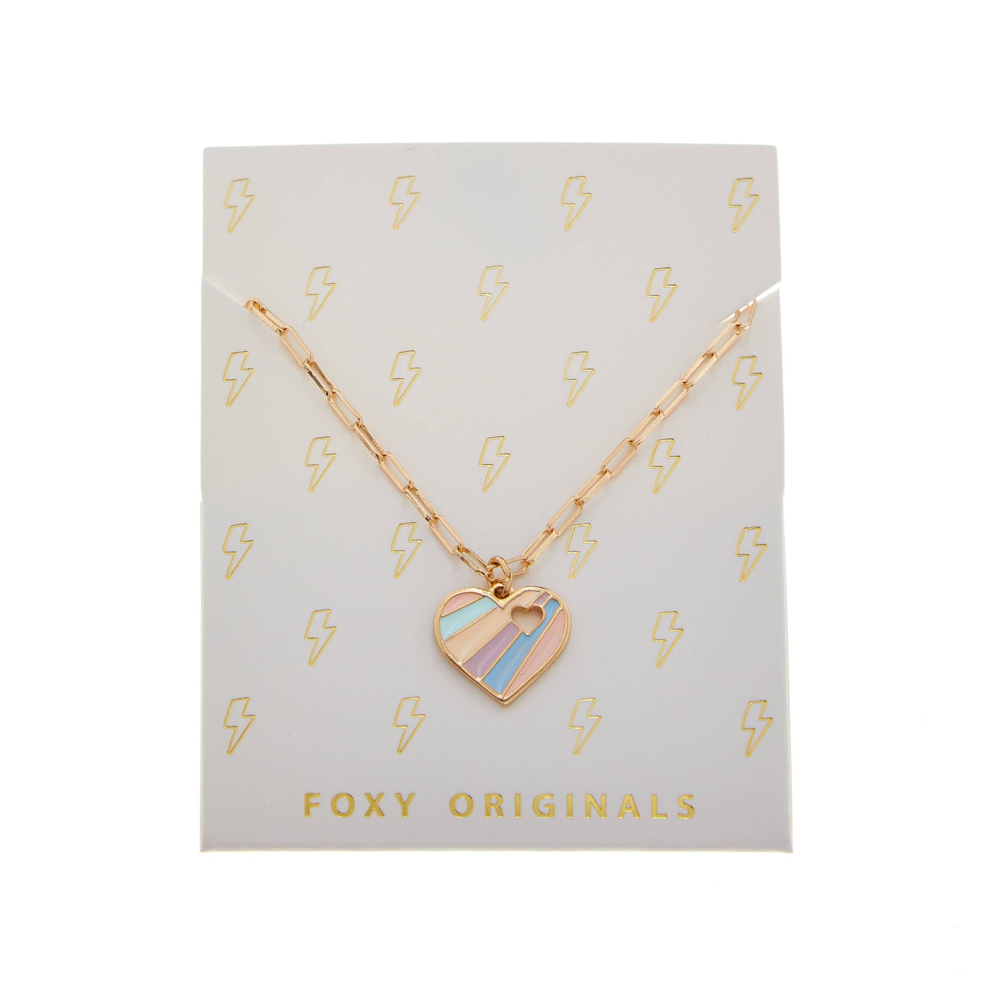 Pastel Necklace | Enamel-Filled Heart Charm Necklace