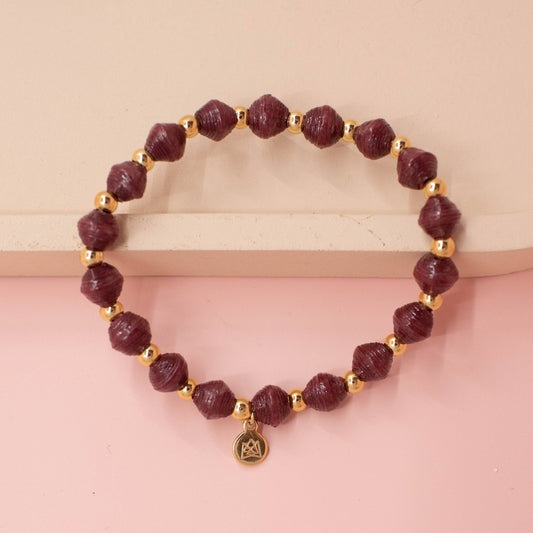 The Tiny Hoop Bracelet - Maroon