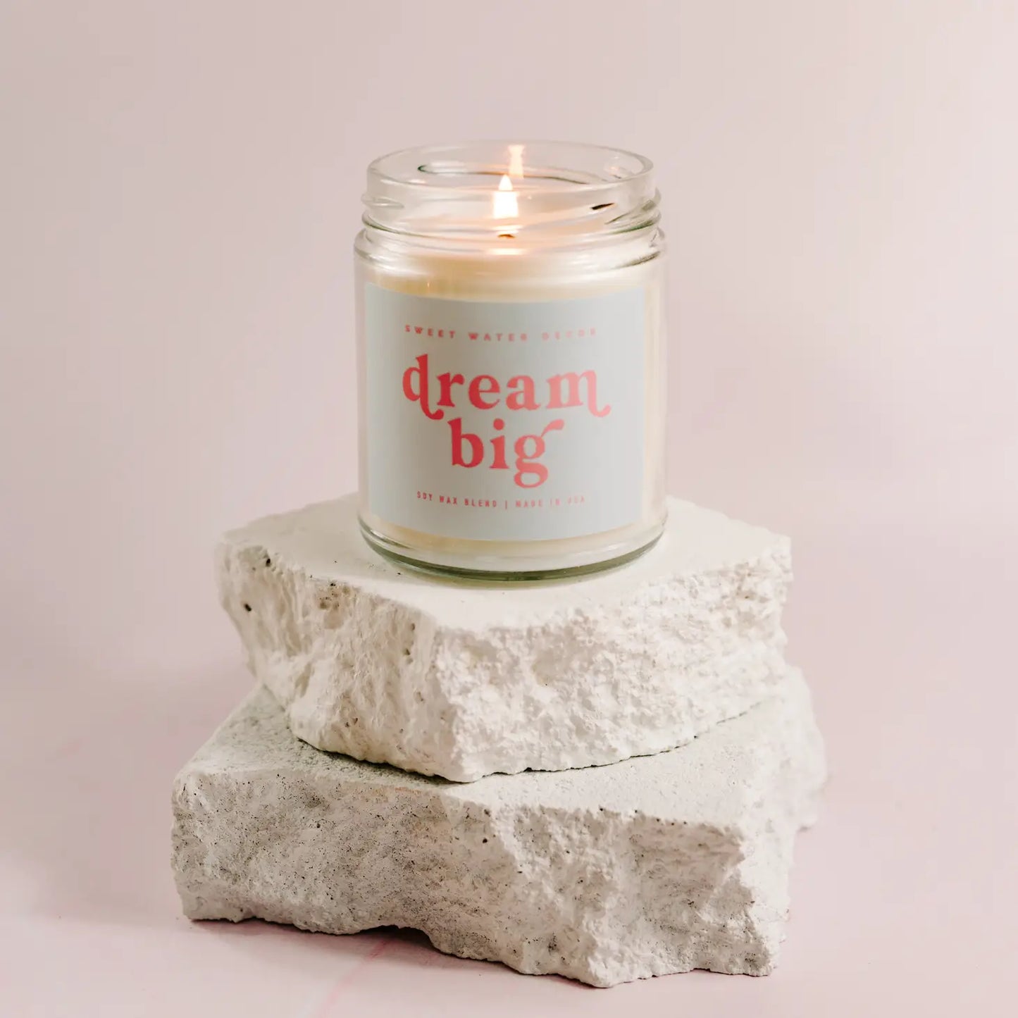 Dream Big Soy Candle - Clear Jar - Blue and Pink - 9 oz