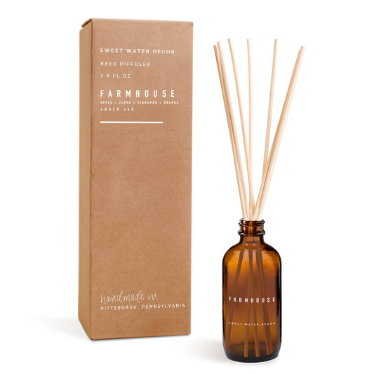 Farmhouse Reed Diffuser - Amber Jar - 3.5 oz