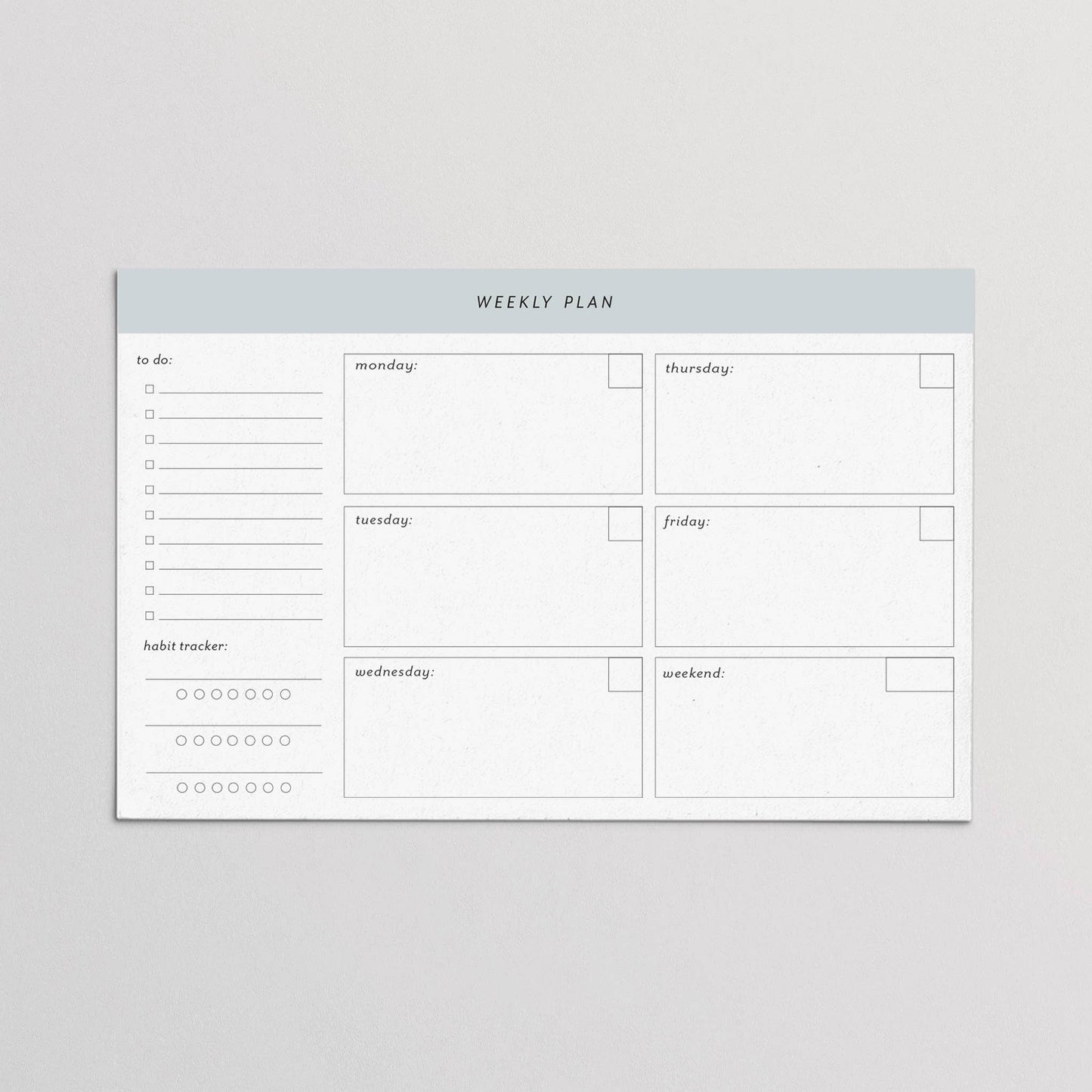 Weekly Plan Notepad