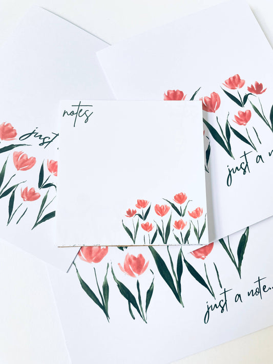 Simple Tulip Stationery Sets, Notepads and Card Box Set