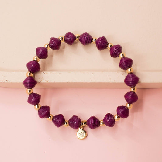 The Tiny Hoop Bracelet - Plum