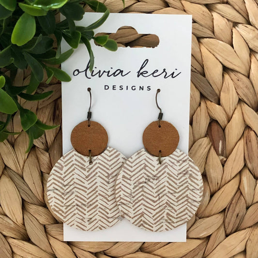 Brielle Earrings - Brown Broken Chevron