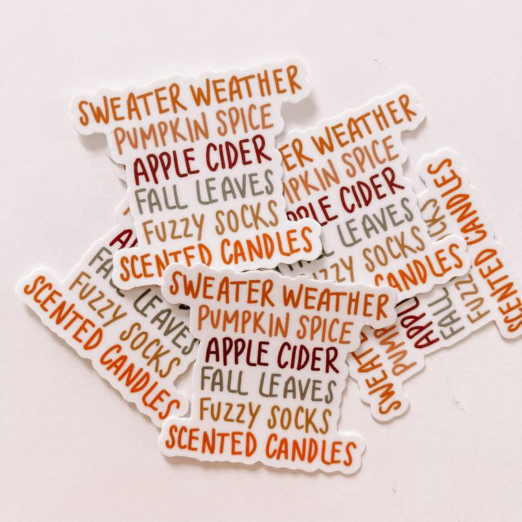 MINI Sweater Weather Fall Words Stickers