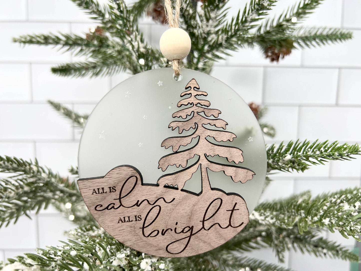 All Is Calm All Is Bright Christmas Tree Ornament