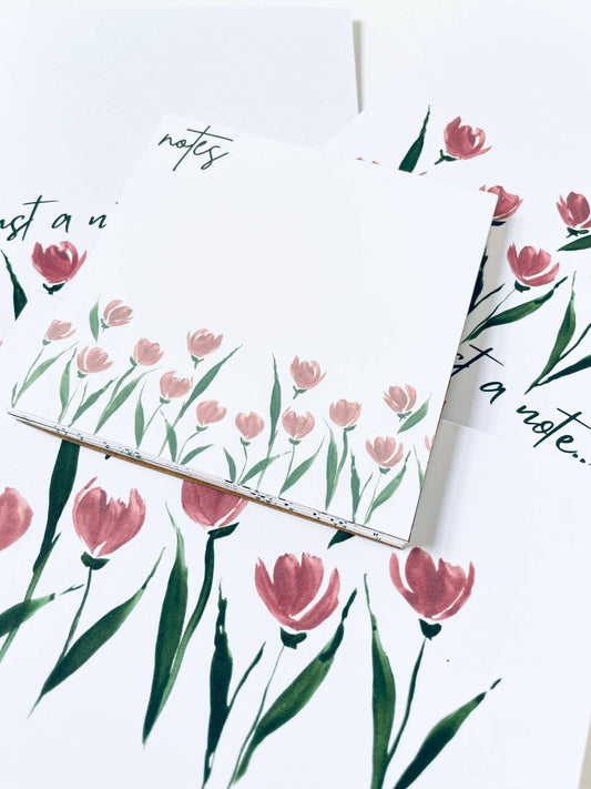 Simple Tulip Stationery Sets, Notepads and Card Box Set