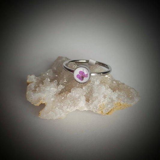 Size 8- Purple Flower Ring