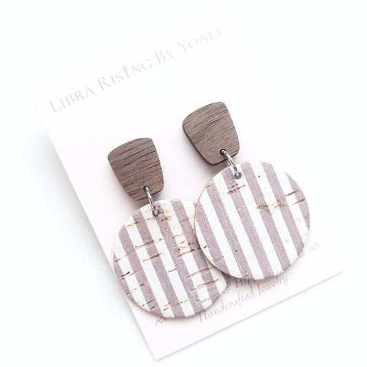 Morgan in Mauve Striped Earrings