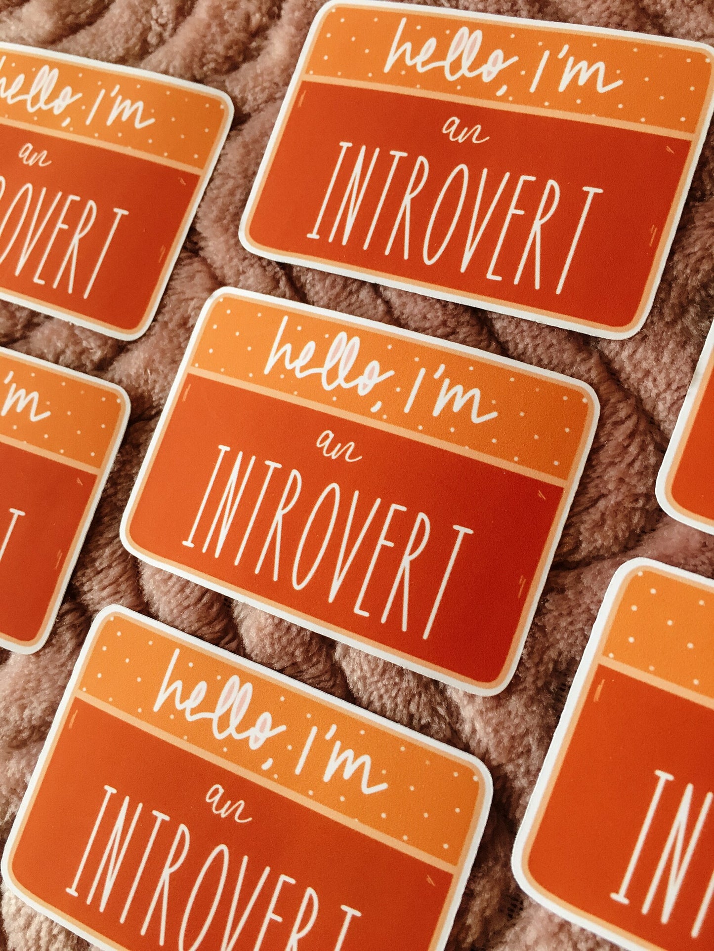 Hello I'm An Introvert Mental Health Matte Sticker