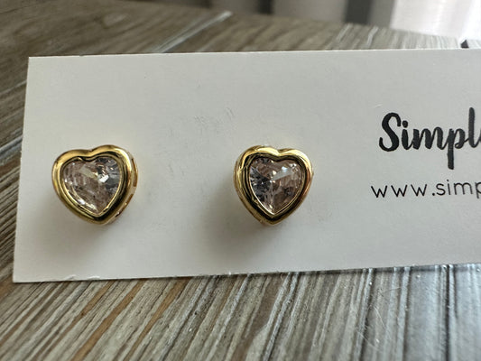 Rhinestone heart studs