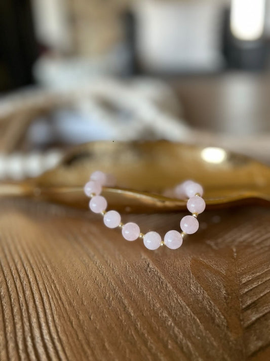 Poppies and Jules Rose Quartz Bracelet