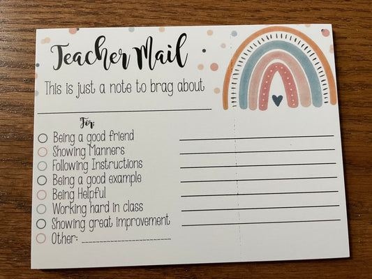 Imperfect teacher mail postcards