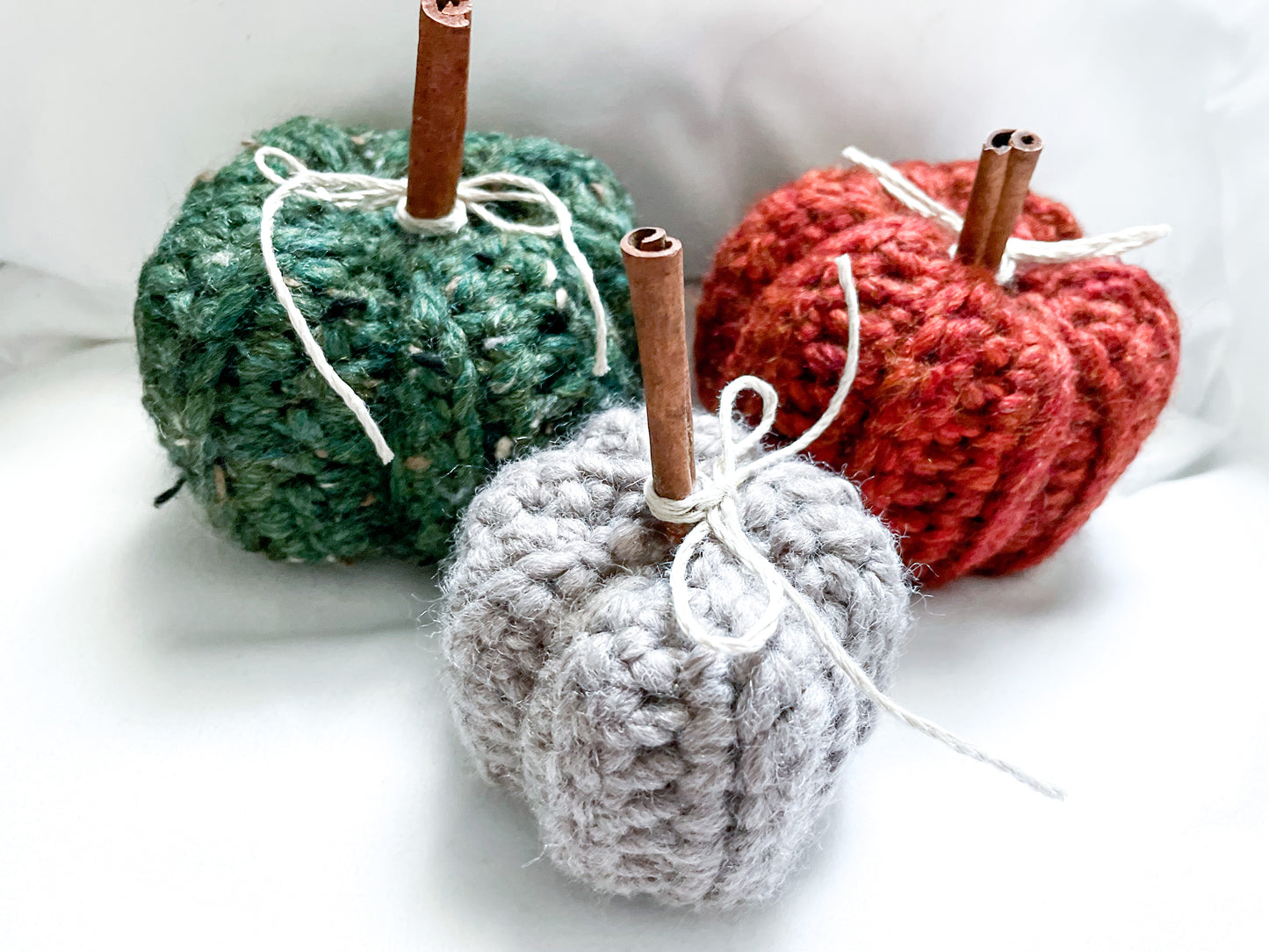 Mini crochet pumpkins