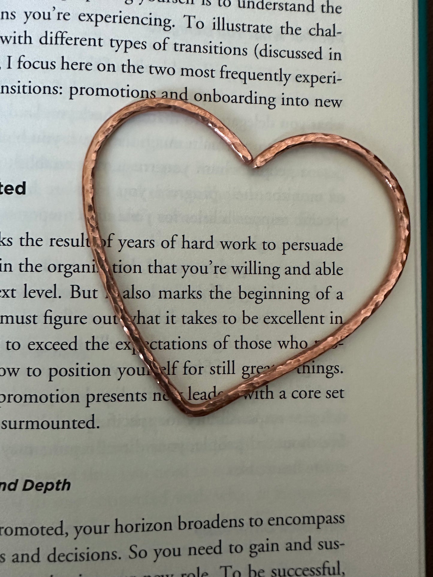 Heart Bookmark | Handmade Copper Bookmark- Hammered Texture