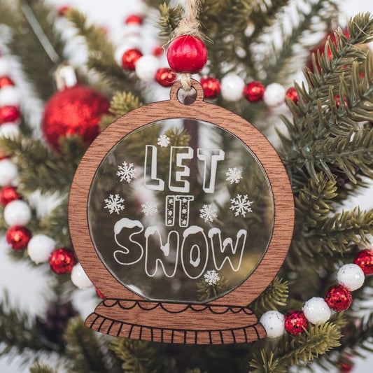 Let it Snow Snowglobe Christmas Ornament