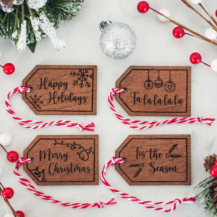 Holiday Gift Tag Set of 4 - Christmas Holiday