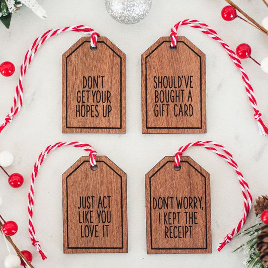 Funny Gift Tag Set of 4 - Christmas Holiday