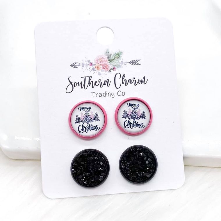 Merry Christmas Stud Earrings