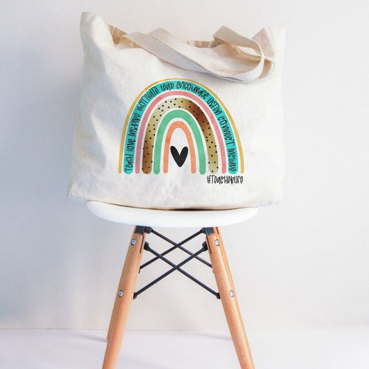 Teacher Life Rainbow XL Tote Bag