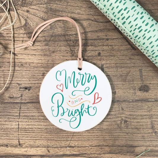 Merry and Bright 4" Christmas Ornament