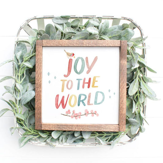 Wood Sign-Joy to World  8x8