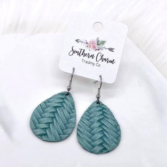 Vintage Earrings in Braided Sage